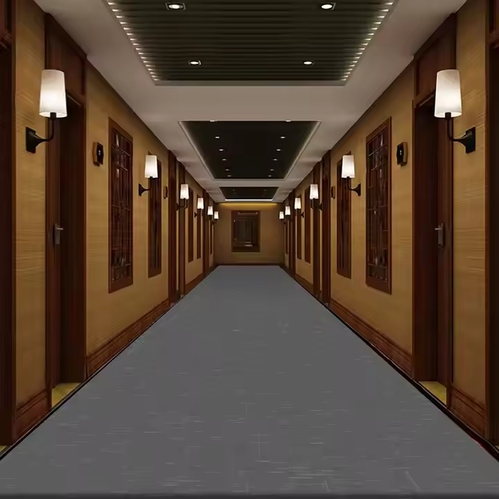 Black vertical slat iron door with a round handle on the right side, front view