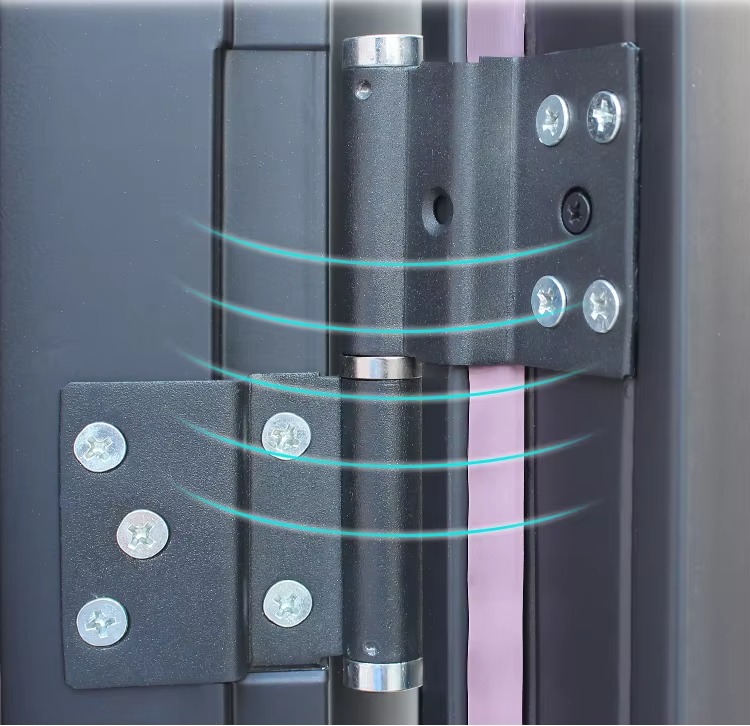 Thumbnail image of grey door with some red leaves around, front view